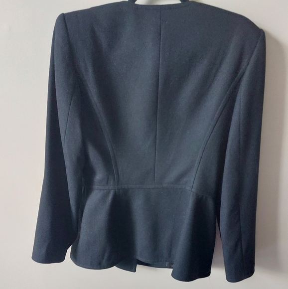 State of Claude Montana black Wool button down collarless blazer jacket Vintage - Picture 8 of 8